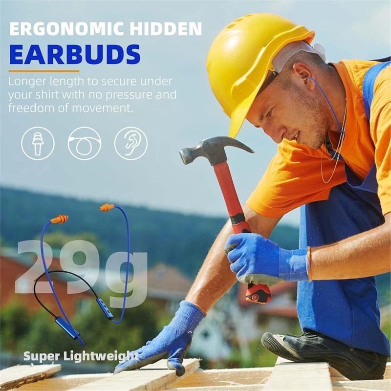 Ear Plugs Bluetooth Headphones for Work,Neckband Noise Reduction Earphone Hearing Protection Earbud Work Safety