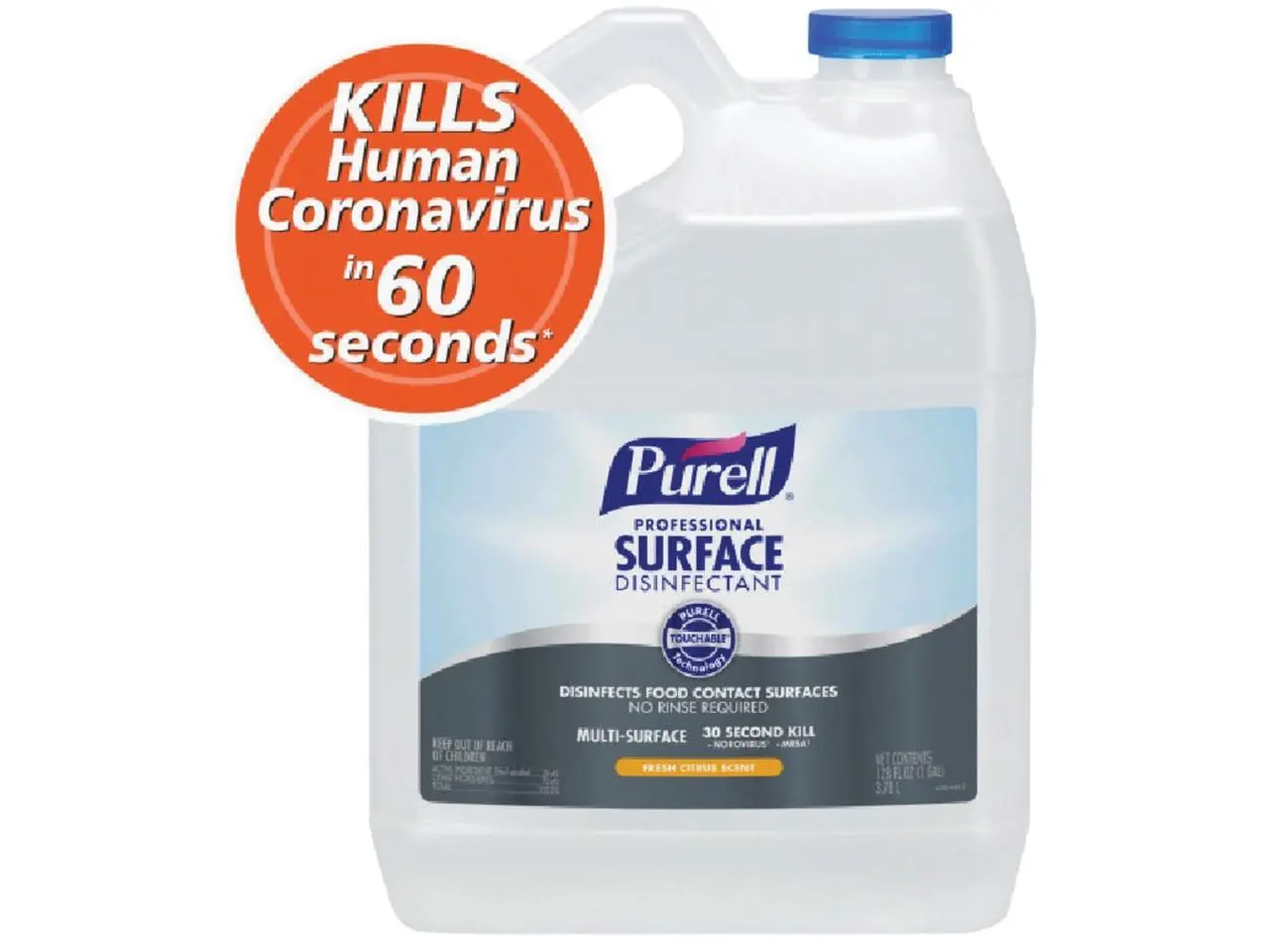 Purell Disinfectant, 1 gal. Jug, Alcohol Like Liquid, Ready to Use, 4 PK 4342-04