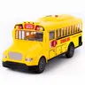 ArtCreativity Yellow Friction-Powered School Bus Kids Toy - 11in Durable Plastic Push-and-Go Vehicle for 3-4 Years, with Lights, Sounds, Smooth Rolling, Opening Doors, Included Batteries for Fun Science Play