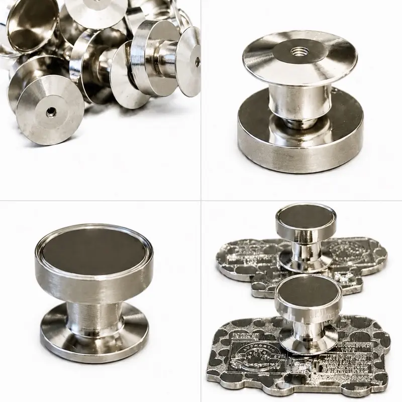 (12) Silver Magnetic pin backs