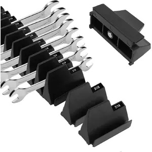 Modular Wrench Organizer with Strong Magnetic Base–20/40 PCS Wrench Rack for Tool Drawer Storage,Metric & SAE Labeled Holder,Heavy Duty Garage Tool Box Organizer for Mechanics