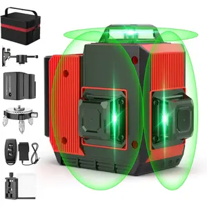 12 Lines Laser Level 3x360°     Self Leveling Green Laser Level,3D Green Cross Line for Construction and Picture Hanging,Laser measurement calibration tool,with 2 Rechargeable Battery and Tool KitQuesearQuesear