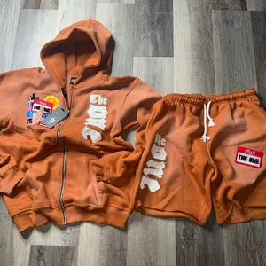 Patchwork Hoodie and Shorts Set