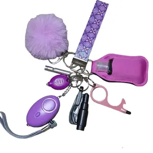 Purple Kaleidoscope Keychain Safety Kit for Woman