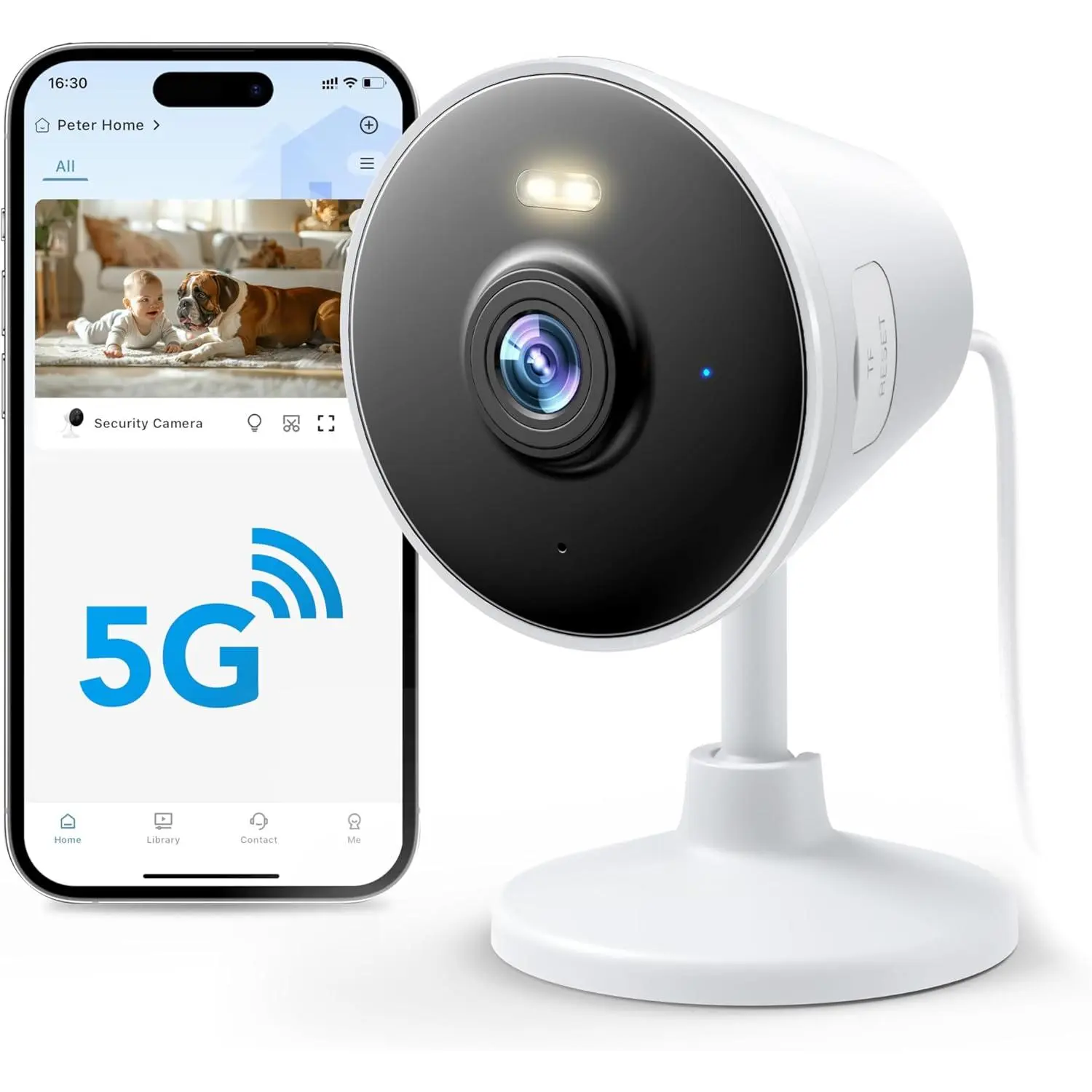 5G & 2.4G Indoor/Outdoor  Camera for , /Elder//Pet Camera with Phone App, WiFi Camera w/Spotlight Color Night Vision 2-Way Audio