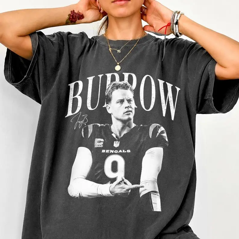 Vintage Joe Burrow Shirt, Comfort Colors Tee, American Football Tee, Fan Gift