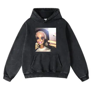 Oversized Unisex Casual Vintage Hoodie, Acid Wash Pullover with Heavyweight Cotton Sweaters, Soft Fleeced Fabric, and Distressed Hoody Style -Casual Warm and Retro Long Sleeve Top for Men and Women 100802