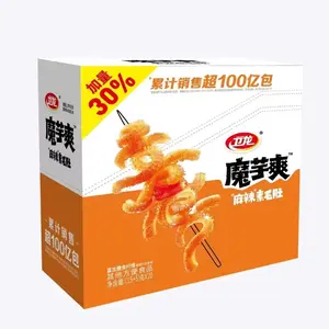 Chinese Snacks Konjac Spicy Strips Sticks, 20g*20bags,14.11oz/400g, 2Box Inside Box, WeiLong Chinese Snack Food, Hot Strips, Latiao Fragrant Spicy Flavor, Konjac snacks, Moyushuang,