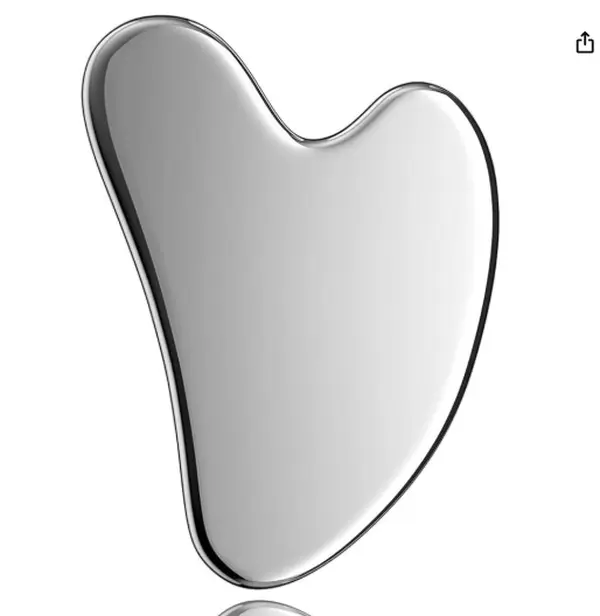 Stainless Steel Gua Sha Facial Tool Metal Silver Guasha for Face Chin Jawline Sculpting Eyes Neck Body Tighten Skin Massage Care Gifts