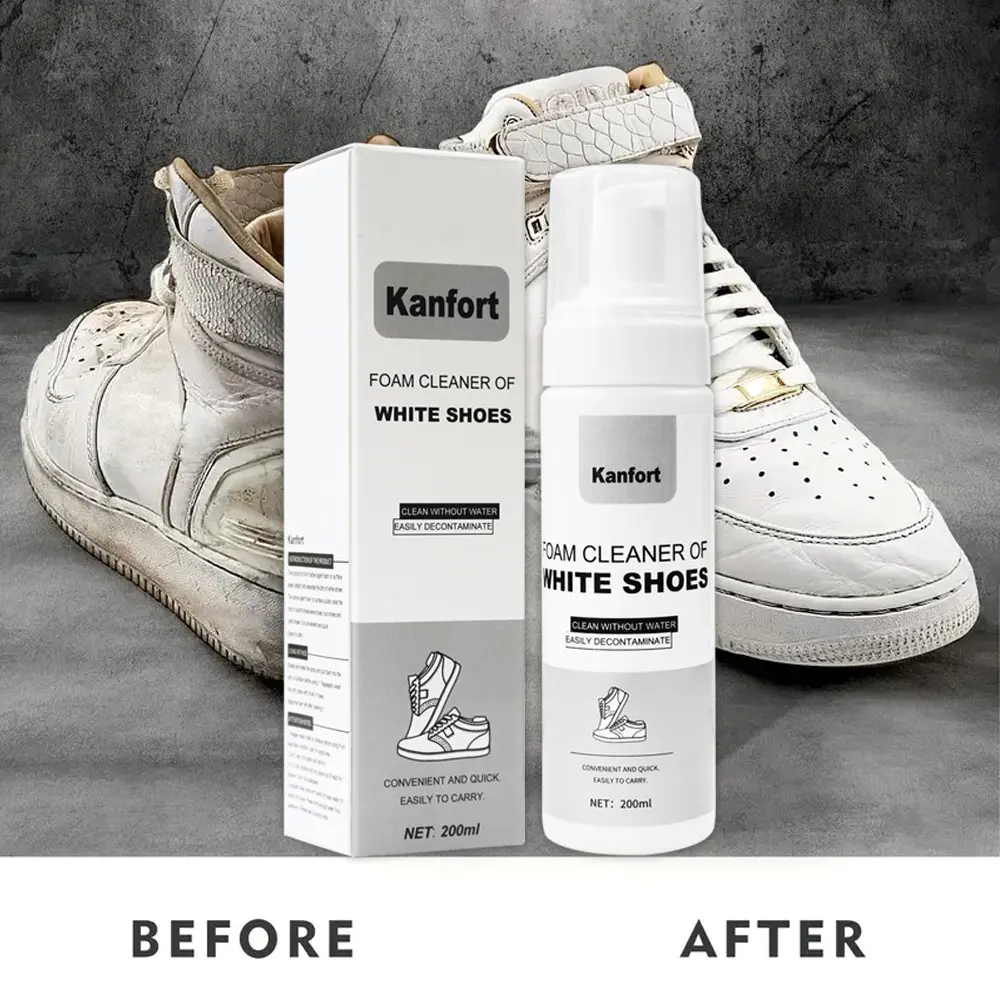Professional White Shoes Cleaner Foam - Effortless Cleaning For Spotless Sneakers - Gentle On All Shoe Materials - ldeal For Tennis Shoes, Running Shoes, Casual Sneakers, High- Top Shoes, Low-Top Shoes - Long-Lasting Freshness And Easy Application