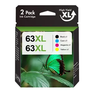 63XL Ink Cartridge Combo Pack Replacement for HP Ink 63 HP63 XL 63XL Black and Color to Envy 4520 4512 4510 Officejet 4650 5258 5200 3830 5255 4655 4652 5252 Deskjet 3630 3632 2132 1112 Printer