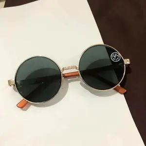 Men's Vintage Round Sunglasses - Luxury Crystal Glass Lens, UV Protection, Aesthetic, Anti-Light, Color-Tinted, Dark-Lensed for Outdoor Streetwear Fashion Accessories, Men's Sunglasses, Aesthetic Men's Sunglasses