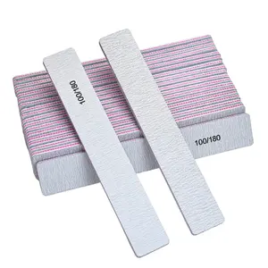 Nail Files (20 Pack), 100/180 Grit Emery Boards Nail File for Natural Nails and Acrylic Nails, Double Sided Emory Boards limas para unas acrilicas Profesional Fingernail Filer Reusable Manicure Gray Nail Care