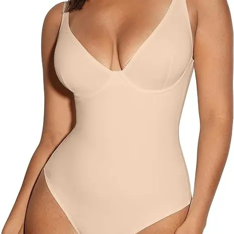 Sleeveless Deep-V Neck Skin