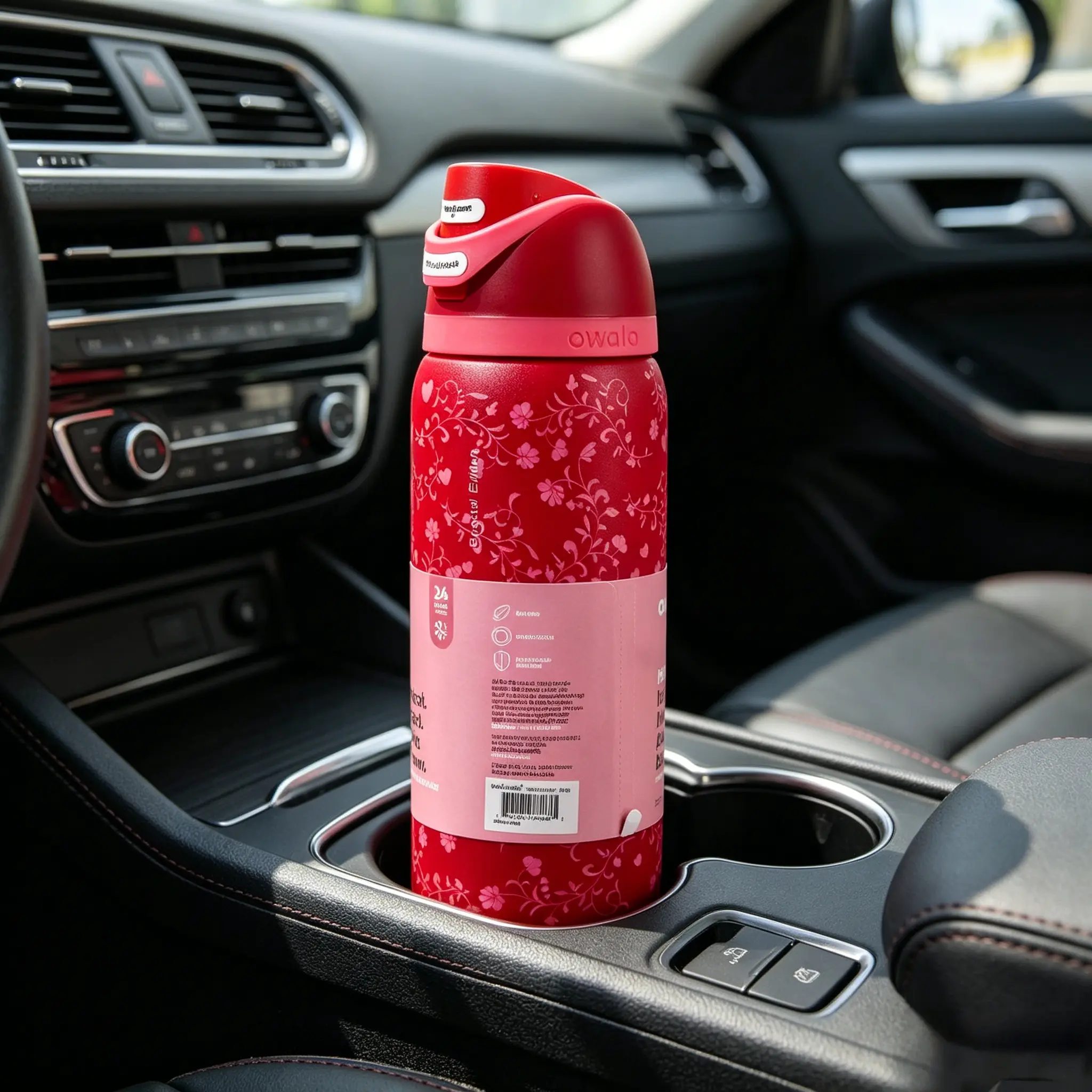 Owala 32oz Magenta Floral Special Edition Insulated Stainless Steel Tumbler - Leak-Proof Lid, Portable, Stylish Drinkware for Home, Camping, Holiday Gift & Daily Hydration Needs