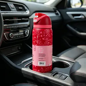 Owala 32oz Magenta Floral Special Edition Insulated Tumbler - Stainless Steel Leak-Proof Lid Water Bottle for Home, Office, Camping, New Year's  Daily Hydration Tumbler Flasks Drinkware elegant  water cups easy drinking girl holiday use gift