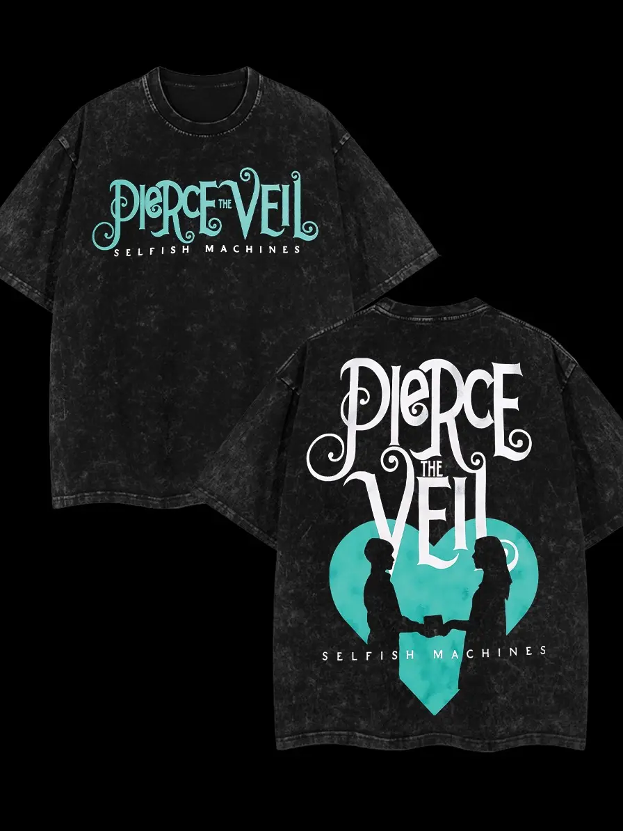 [$$$MANLIFE] Pierce The Veil Band - Selfish Machines Logo Heart Stack Retro Unisex Acid Washed Hoodie T-Shirt, I Can't Hear You World Tour 2025 Shirt Hoodie, Classic Post Hardcore Hoodie Tshirt, Alternative Streetwear Essential for Rock Lovers