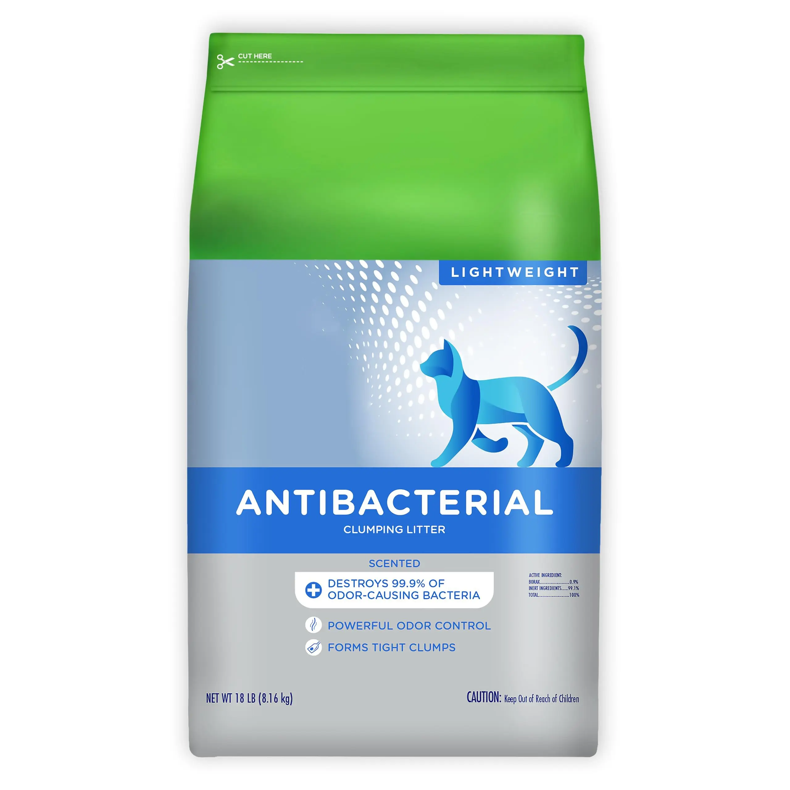 Scented Lightweight Clumping Cat Litter - Powerful Odour Control, Minimizes Crumbling, Reduces Waste, Low Dust, Simplifies Litter Box Maintenance for Single & Multi-Cat Homes, 12-18 lb