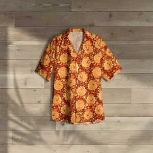 Cute Fluffy Creature Hawaiian Shirt, Kawaii Cartoon Dog Inspired Aloha Shirt, Summer Vacation Beach Shirt, Unisex Tropical Button Up