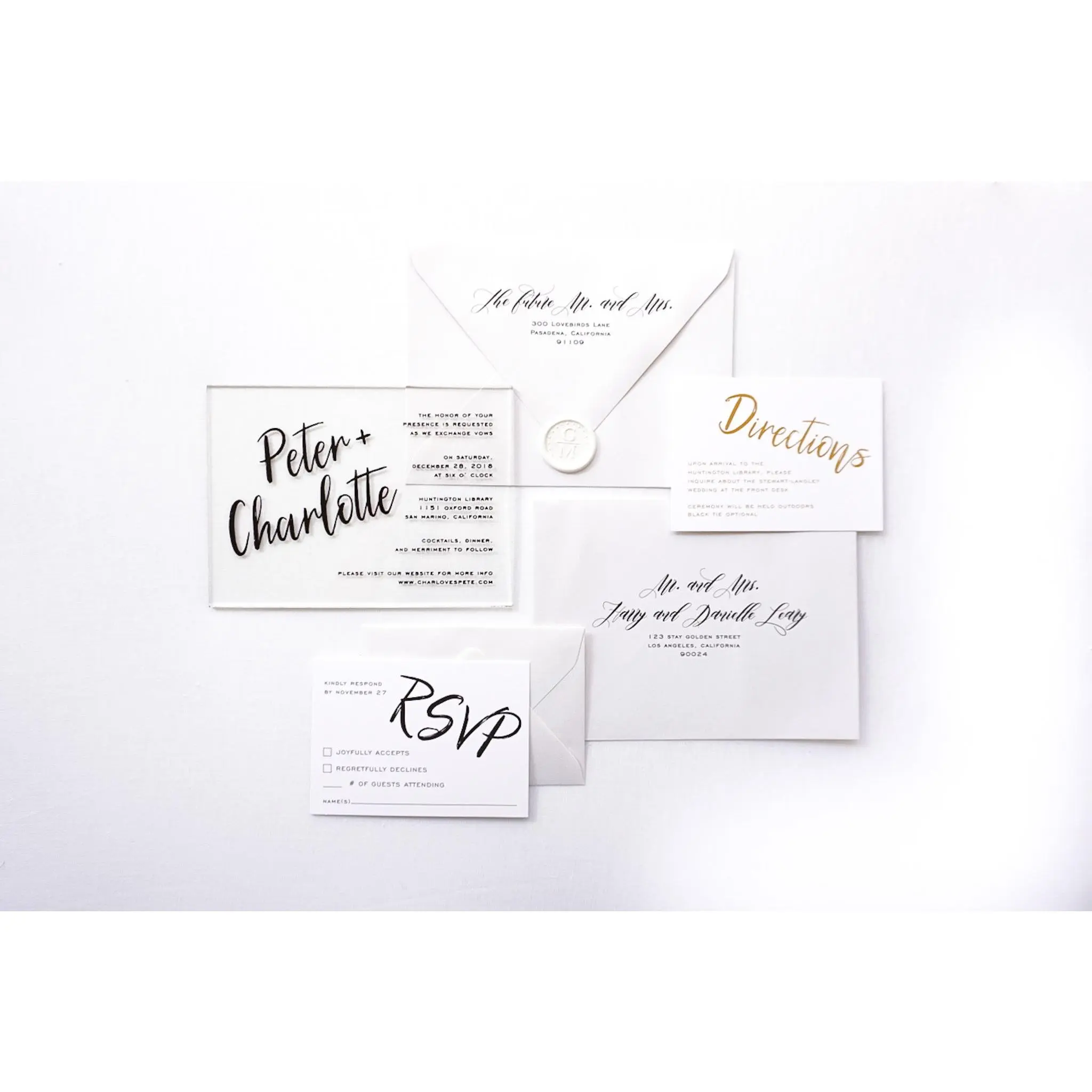 Bold Script | Clear Acrylic Wedding Invitations