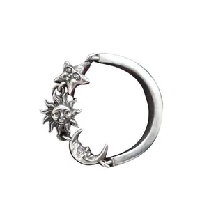 Original Design Life After Life Water Lily Ring - Star, Moon, Sun Themed Delicate Versatile Costume Jewelry Band Ring