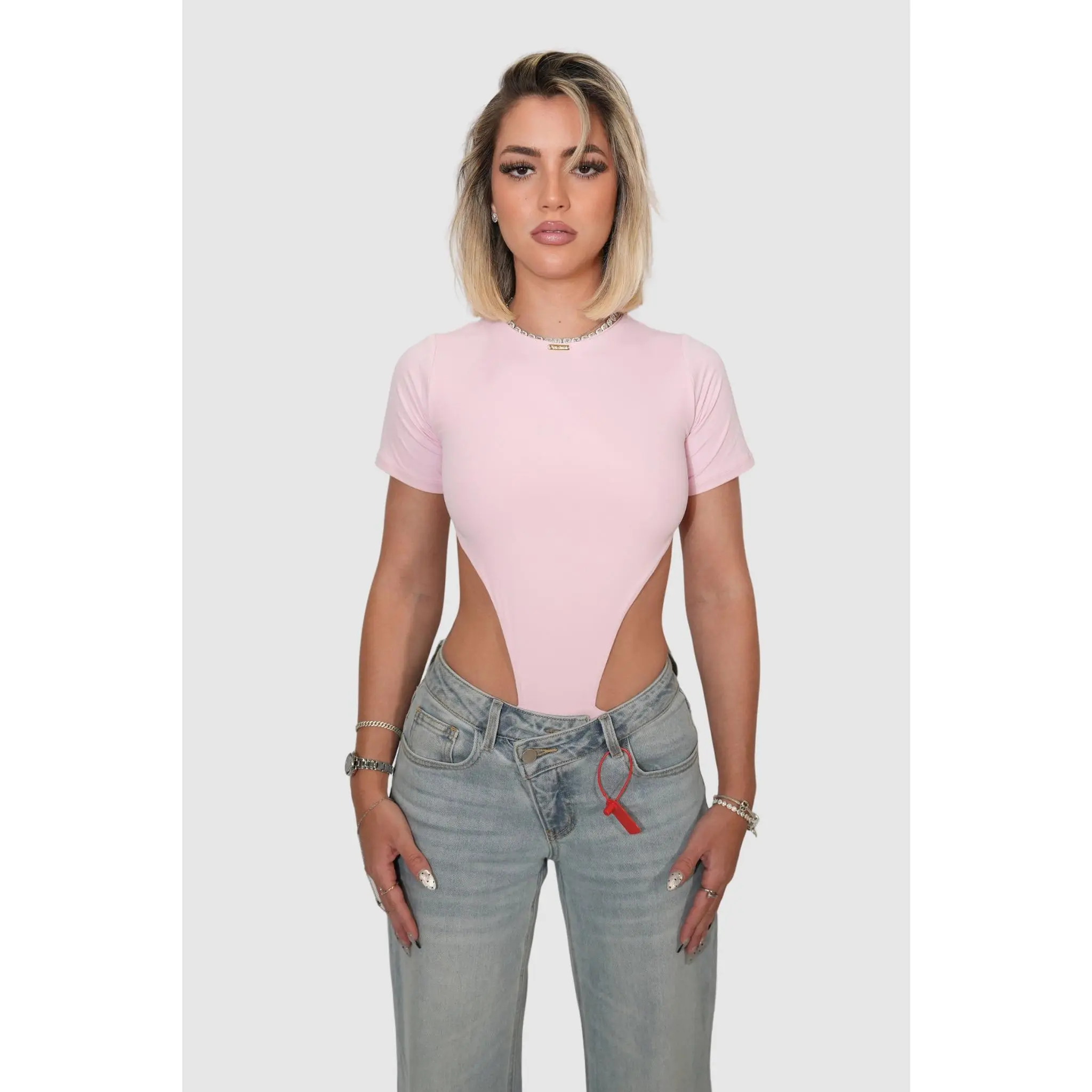 HANNAH BODYSUIT - PASTEL PINK