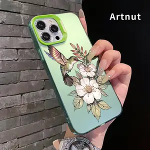Hummingbird Floral Whisper Pattern Case for iPhone 16 Pro Max 15 16E 14 Plus 13 12 11 Promax X XS XR xsmax Ultra Thin Raised Edges Camera Protection Hard PC Back Cover for Girl
