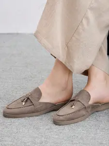 Women's Comfortable Soft Velvet Flats, Shoe, Casual Plain Design, Rubber Sole, All-Season Wear, Ideal for Office & Daily Use