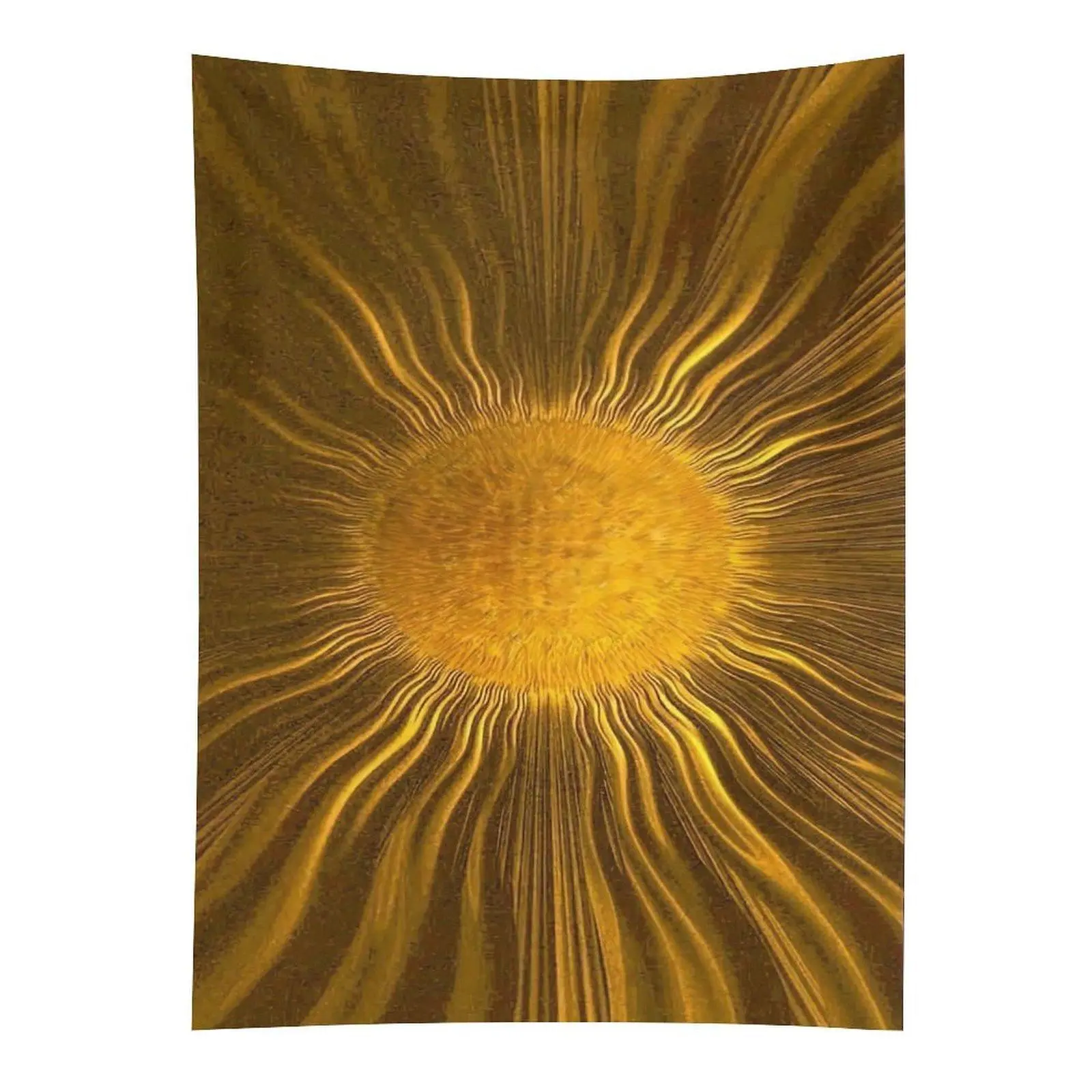 Golden Sun Abstract Tapestry Bohemian Solar Energy Wall Hanging