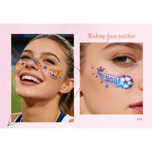 2026 tattoo stickers, waterproof temporary makeup stickers, freckle face stickers for football games