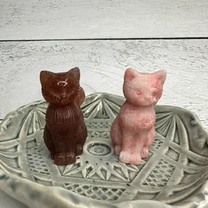 Crystal Quartz cat figurine