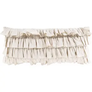 Revere Beige Ruffled Lumbar Pillow - Clearance