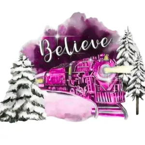 UVDTF Wraps for Custom Made Snow Globe Tumblers with Pink Train Design and Winter Scene for Festive Decor