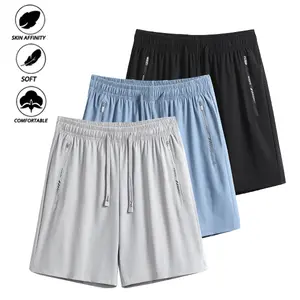 3-Pack Men’s Quick-Dry Athletic Shorts with Zipper Pockets, Lightweight Running & Fitness Shorts