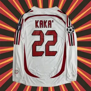 2006 2007 Away Retro Kaka 22 Long Sleeved Soccer jersey