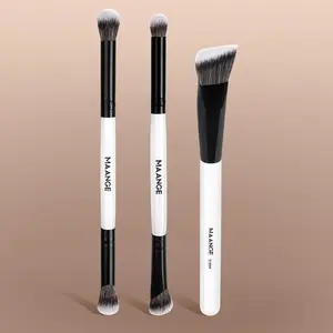 MAANGE 3pcs Makeup Brush Kit,Angled Contour Brush Concealer Brush Smudge Brush Eyeshadow Brush Nose Shadow Brush Detail Brush,Essential Tools for Flawless Application,Perfect for Beginners and Makeup Enthusiasts
