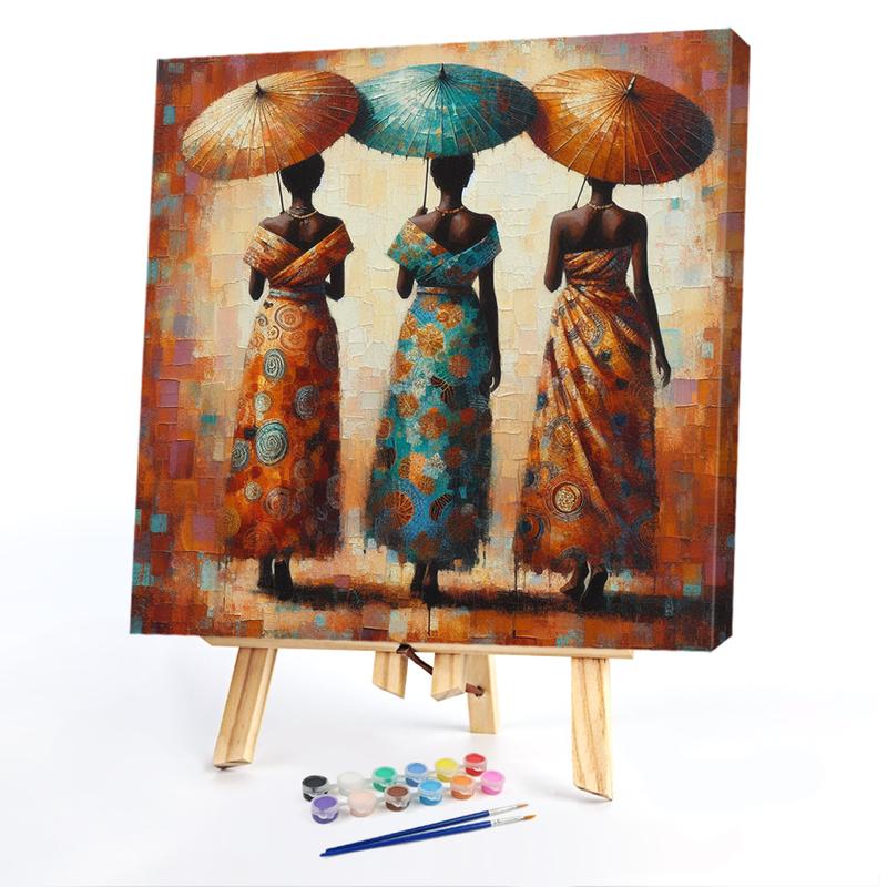 Paint By Numbers Kit On Canvas DIY Oil Art African Woman Home Wall Decor 40x40cm