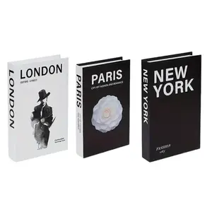 Classic Decorative Bookends Set of 3, London & New York Real Design Style, Ideal for Home Office Library Coffee Shop Decoration, Book Accessories