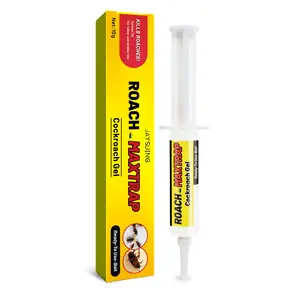 Cockroach Gel Bait 30g Roach Killer, Indoor Outdoor Pest Control for German & American Roaches with Plunger & Precision Tip (1-Pack / 4-Pack Available) kill cockroach bait household items Open Stainless Steel Trash Can