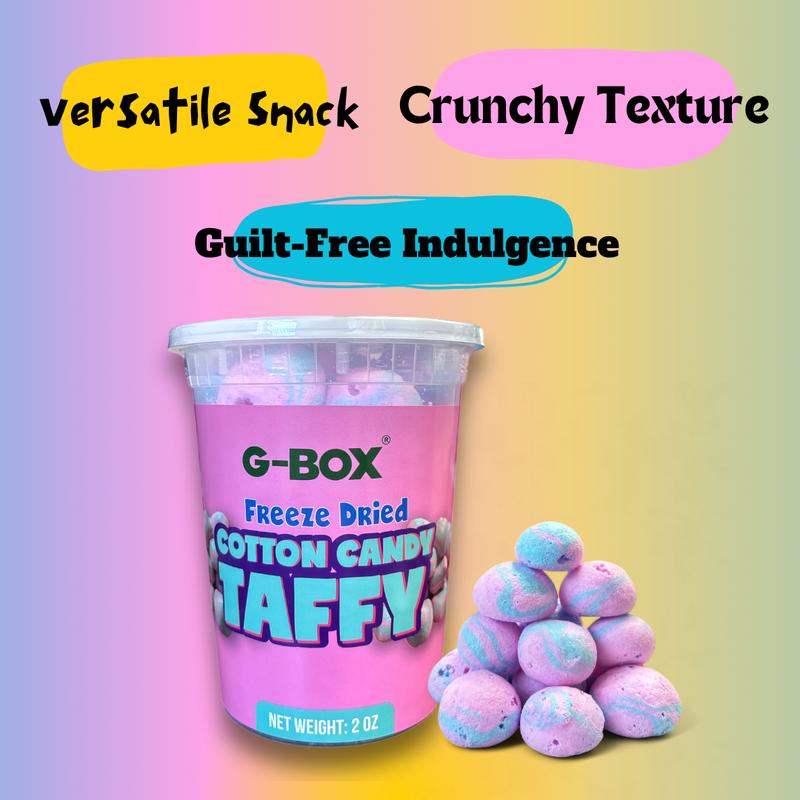 G-BOX Freeze Dried Taffy Puff Candy | Freeze Dried Candy| Crunchy, TikTok Trend Items, Featuring Old School Candy Vibes, Perfect for Fans of Freeze Dried Candies(Cotton Candy and Multiple Flavor Options)