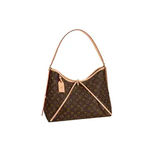 Louis Vuitton Monogram Carryall MM with Detachable Shoulder Strap and Leather Trim for Women