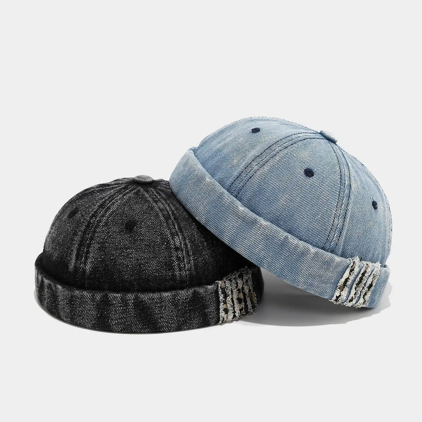 Unisex Premium Cotton Blend Brimless Docker Cap - Vintage Washed, Distressed, Adjustable (22.04-23.62 in), Star Print, Retro Grunge Streetwear Skullcap Beanie for Concert, Business, All Seasons, Hand Wash, Music, Irritation-Free Authentic Appeal, Daily, O