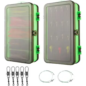 [CWJ]63Pcs Fishing Lures, Fishing Tackle Box with Tackle Included, Soft Baits Sharp Hooks, Multifunction Fishing Lure Bait Gear Equipment Kit Gift for Men