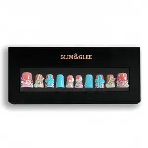 3D Press On  Nails 10pcs Handmade Duck Nails Anti-Wrinkle Acrylic Reusable Nails 3D flower Nails