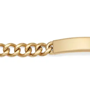 Men's Diamond Cut ID Bracelet with Brushed Finish Plaque