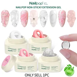 Nailpop Non-Stick Extension Gel Perfect for Nail Art Easy to Sculpt 3D Carving DIY Friendly Removable Fast-Drying Suitable for Beginners and Professionals