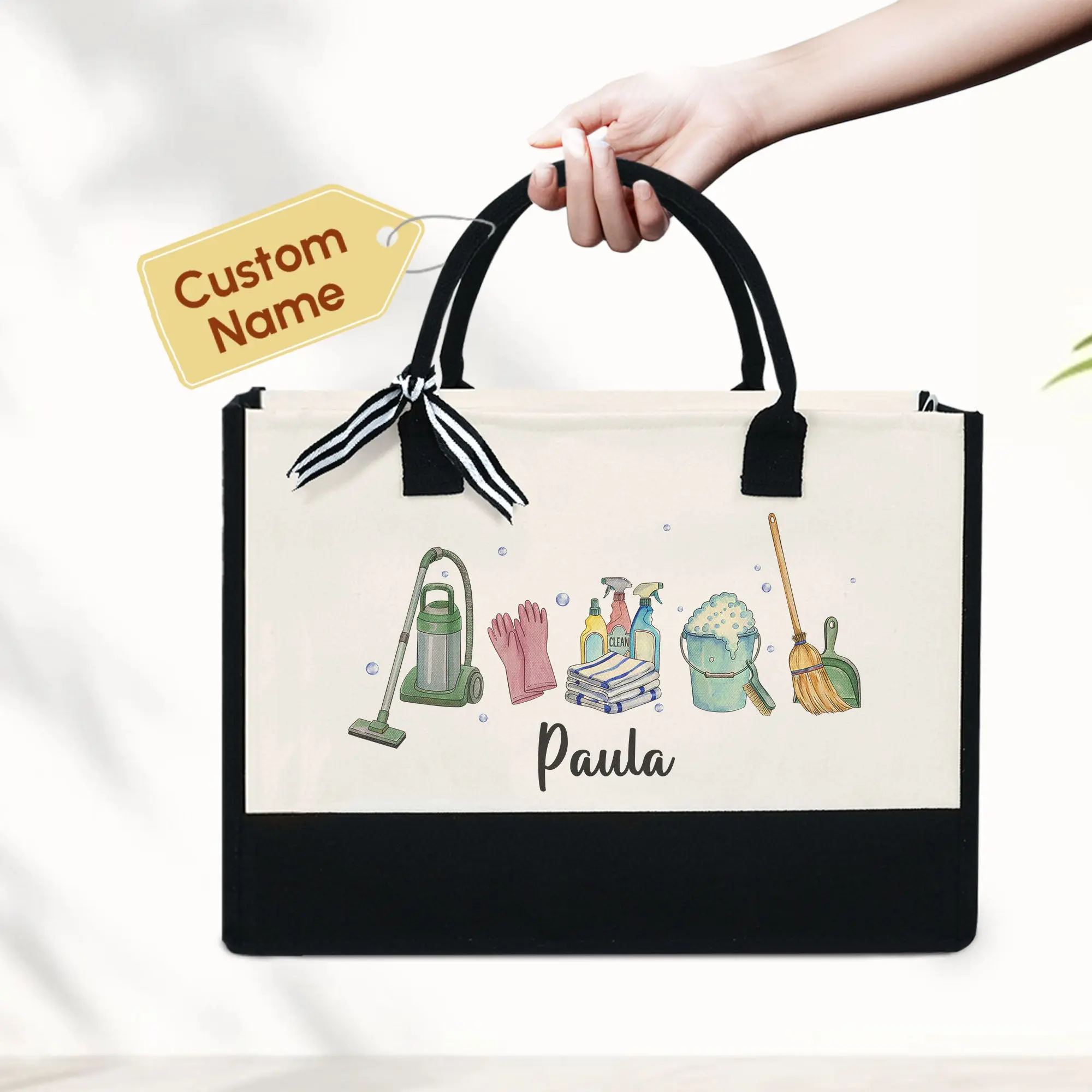 Personalized Housekeeper Tote Bag, Housekeeping Tote, Housekeeper Gift, Cleaning Lady Gift, Cleaning Staff, Houseworker, Gift for Cleaner