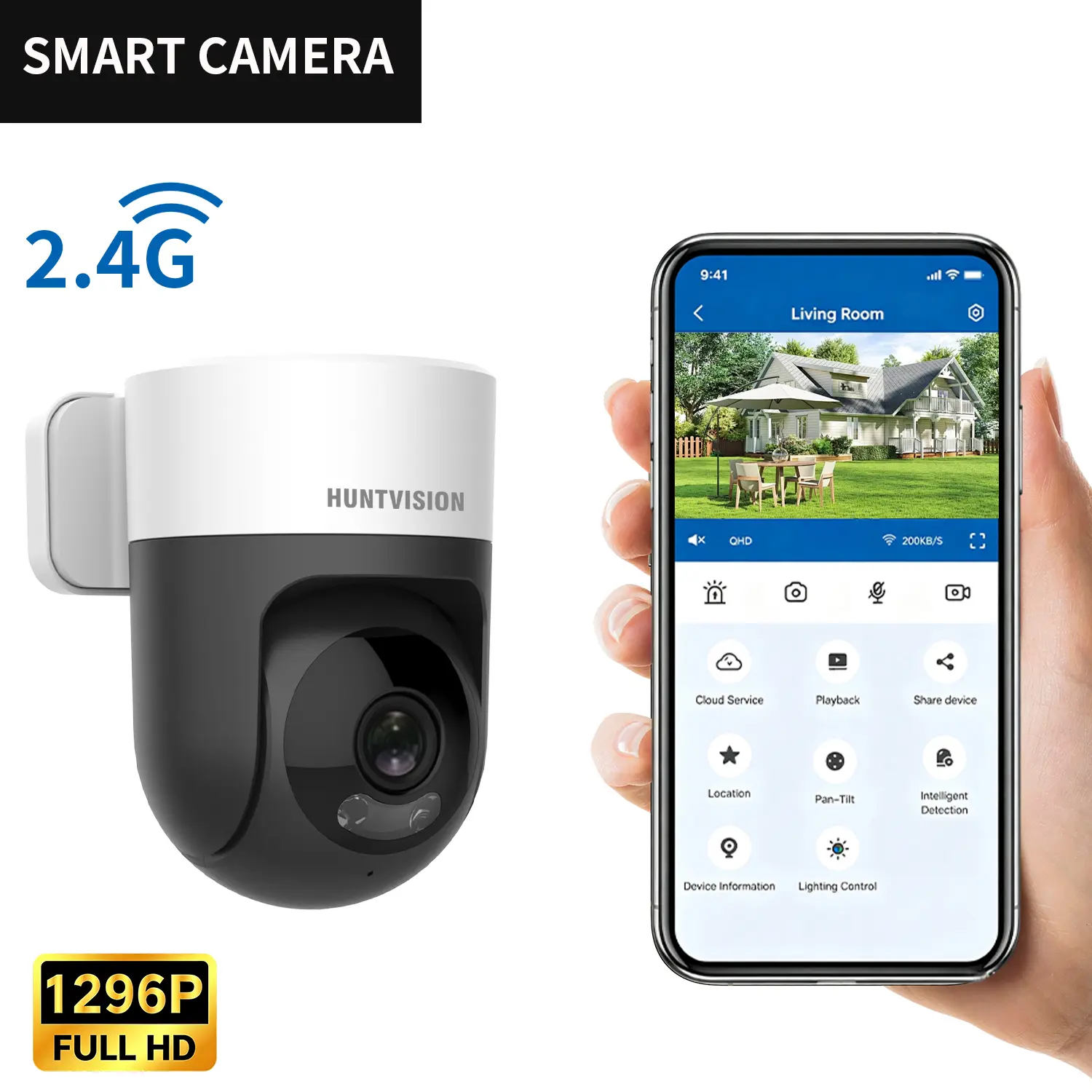 3MP Outdoor Security Camera, 360° Pan & Tilt WiFi Camera with AI Motion Tracking, Person Detection, Full-Color Night Vision, 2-Way Audio, IP66 Waterproof, Cloud & TF Card Storage