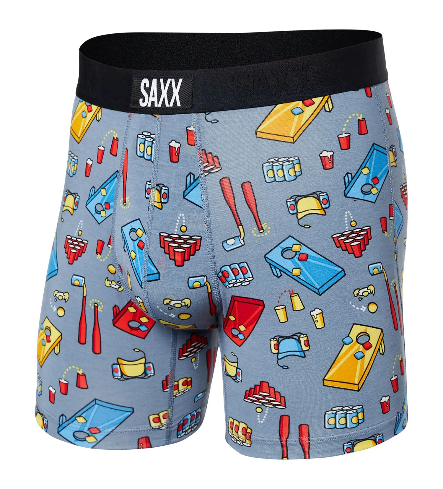 Men's SAXX Beer Olympics Vibe Soft Boxer Briefs, Menswear Underwear for Daily Wear