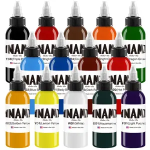 Professional Tattoo Ink Set 14 Colors 1OZ (30ml)Vegan-Friendly Pigment Tattoo Ink Supplies Ink, Smooth Application for Professional &Beginner Tattoo Artists, Safe Plant-BasedIngredients, Quick Coloring & Fade-Resistant